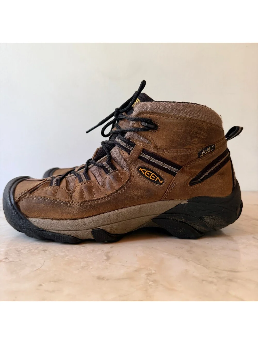 KEEN Targhee II Mid Brown Leather KEEN.DRY Waterproof Hiking Trail Boots Outdoor